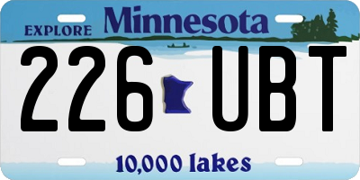 MN license plate 226UBT
