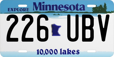 MN license plate 226UBV