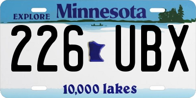 MN license plate 226UBX