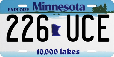 MN license plate 226UCE