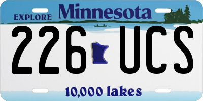 MN license plate 226UCS