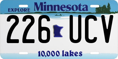 MN license plate 226UCV