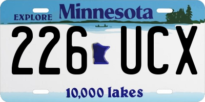 MN license plate 226UCX