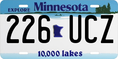 MN license plate 226UCZ
