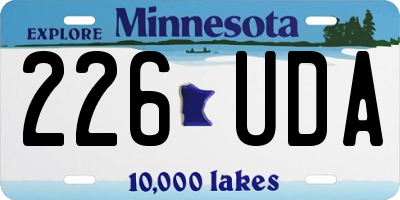 MN license plate 226UDA