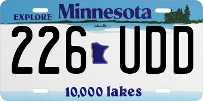 MN license plate 226UDD