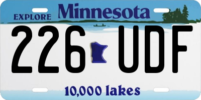 MN license plate 226UDF