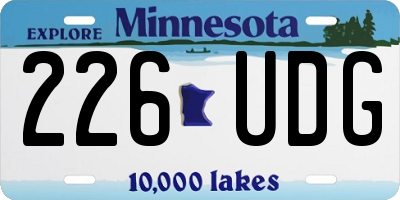 MN license plate 226UDG