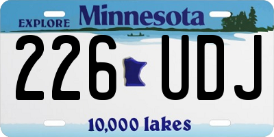 MN license plate 226UDJ