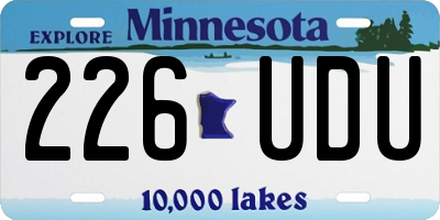 MN license plate 226UDU