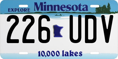 MN license plate 226UDV