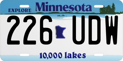 MN license plate 226UDW