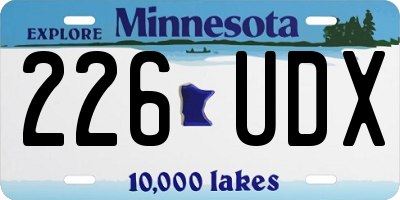 MN license plate 226UDX