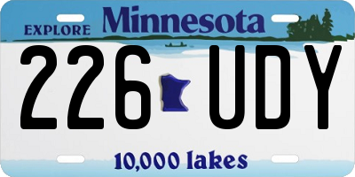 MN license plate 226UDY