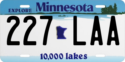 MN license plate 227LAA