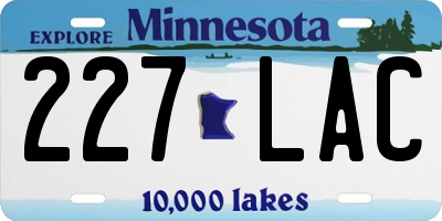 MN license plate 227LAC