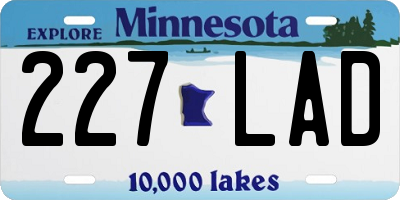 MN license plate 227LAD