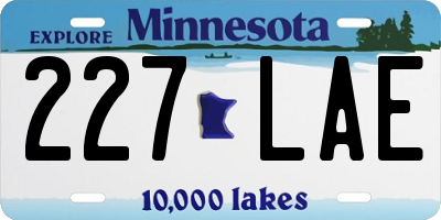 MN license plate 227LAE