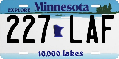 MN license plate 227LAF