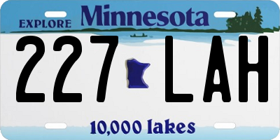 MN license plate 227LAH