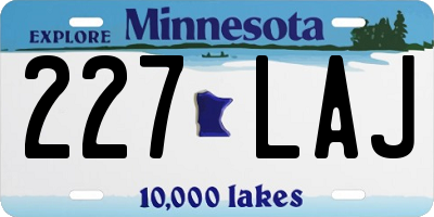 MN license plate 227LAJ