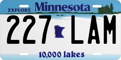 MN license plate 227LAM