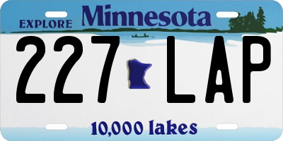 MN license plate 227LAP