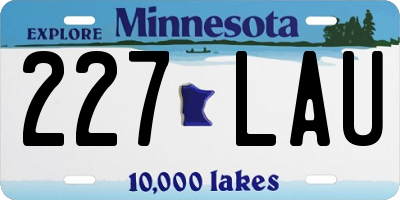 MN license plate 227LAU