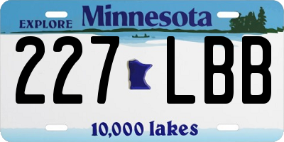 MN license plate 227LBB