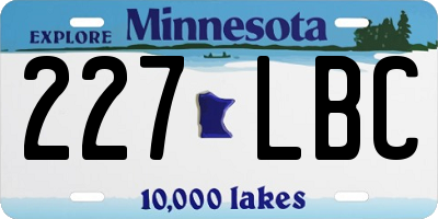 MN license plate 227LBC