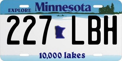 MN license plate 227LBH