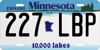 MN license plate 227LBP