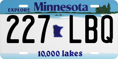 MN license plate 227LBQ
