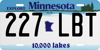 MN license plate 227LBT