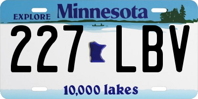 MN license plate 227LBV