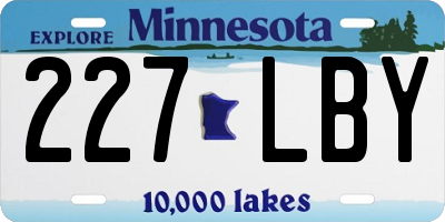 MN license plate 227LBY