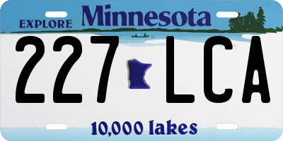 MN license plate 227LCA