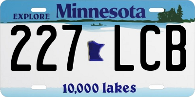MN license plate 227LCB