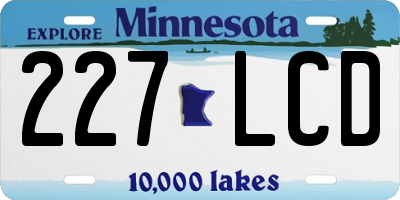 MN license plate 227LCD
