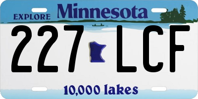 MN license plate 227LCF