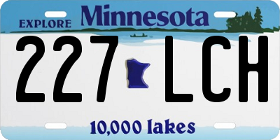MN license plate 227LCH