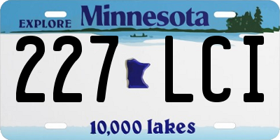 MN license plate 227LCI
