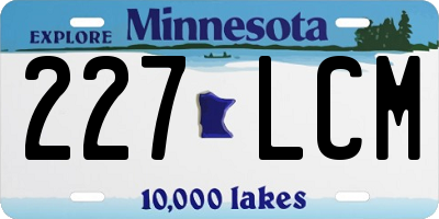 MN license plate 227LCM