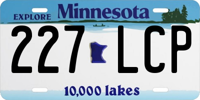 MN license plate 227LCP