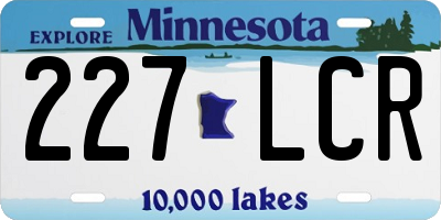 MN license plate 227LCR