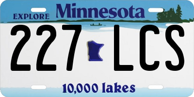 MN license plate 227LCS