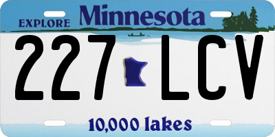 MN license plate 227LCV