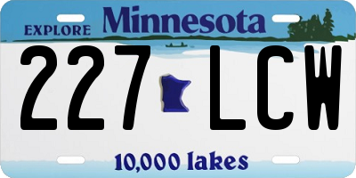 MN license plate 227LCW