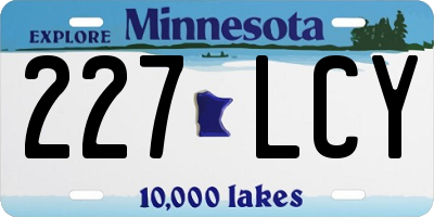 MN license plate 227LCY