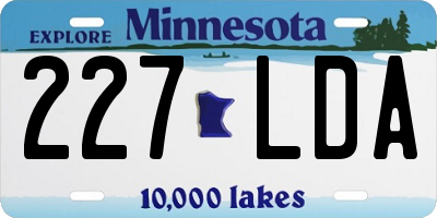 MN license plate 227LDA
